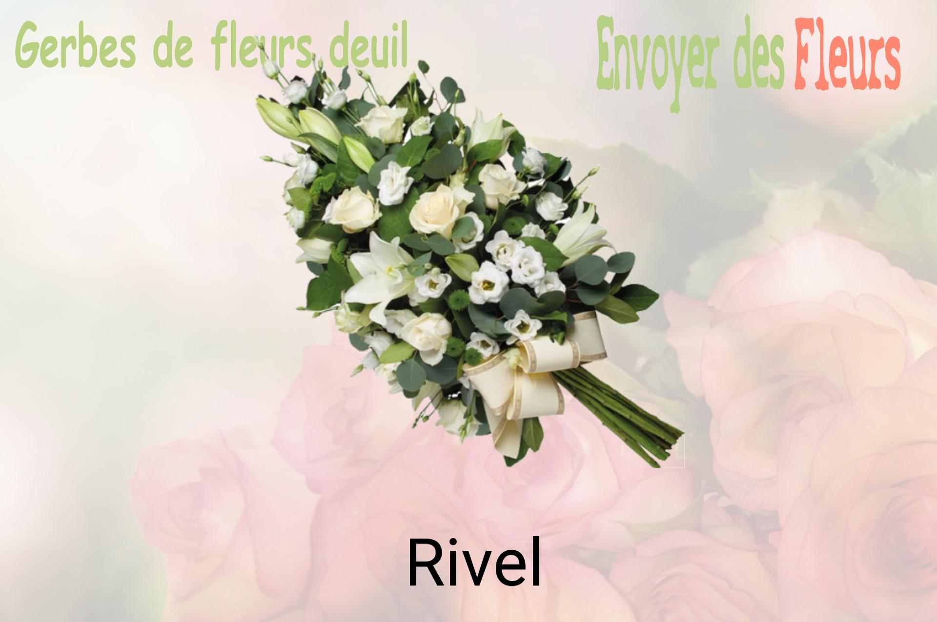 Gerbe de fleurs de deuil livrée à Rivel